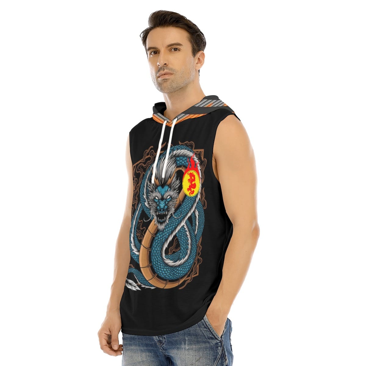 Mangadragon Kurutta Tenryu Hitto Tank Hooded Vest - Image 2