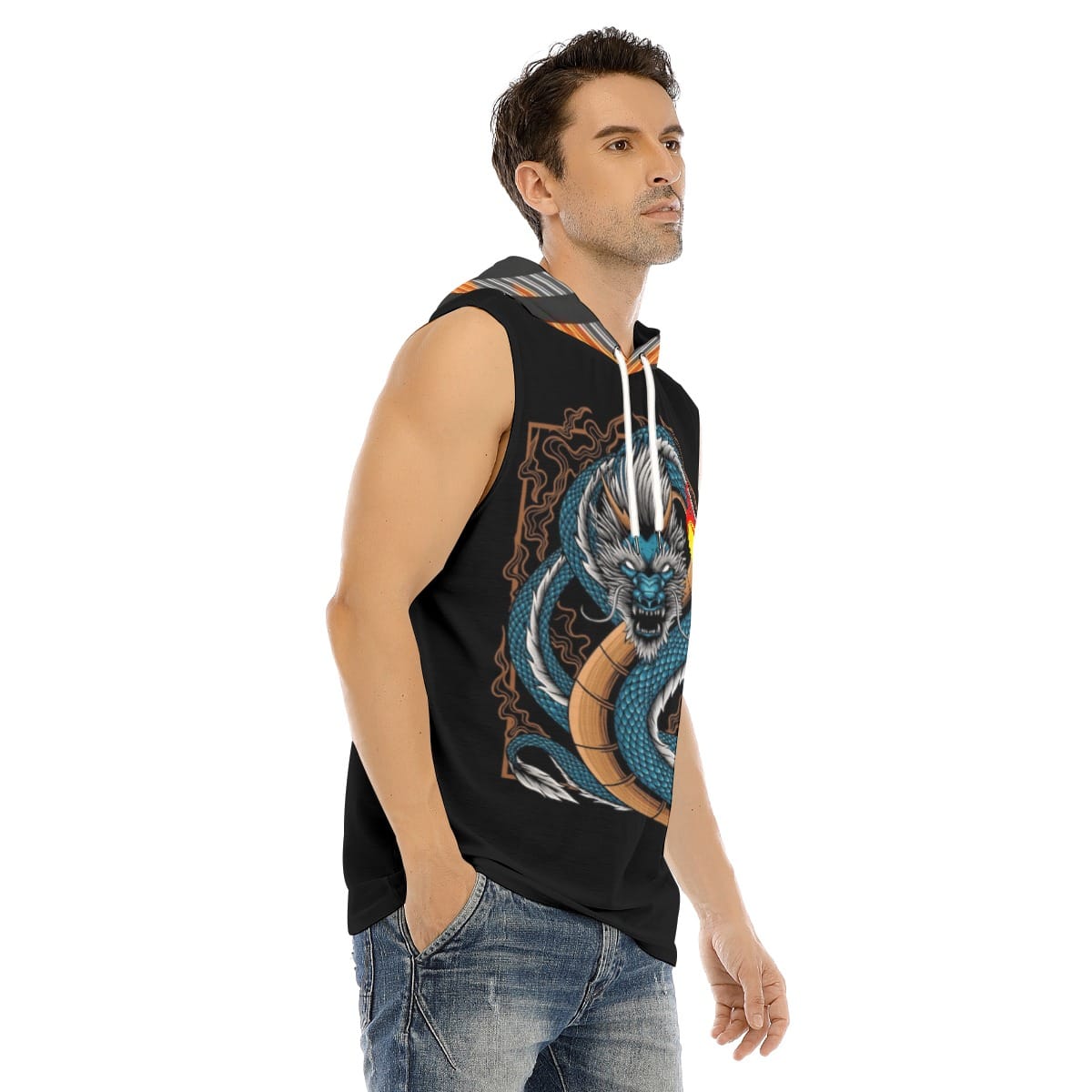 Mangadragon Kurutta Tenryu Hitto Tank Hooded Vest - Image 3