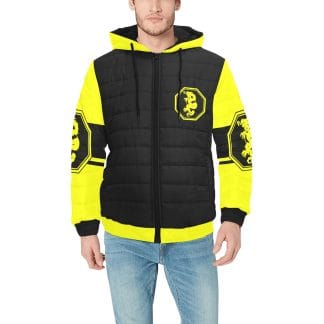 Mangadragon Hooded Padded Jacket Black And Yellow