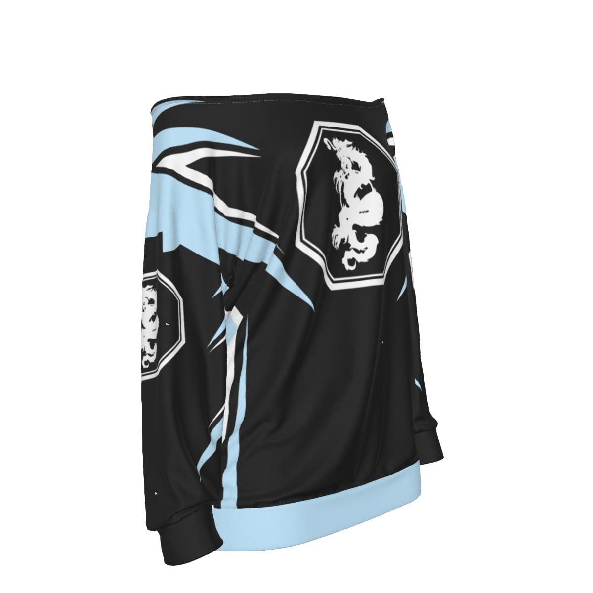 Mangadragon Saber Sky Blue Off-Shoulder Sweatshirt - Image 3