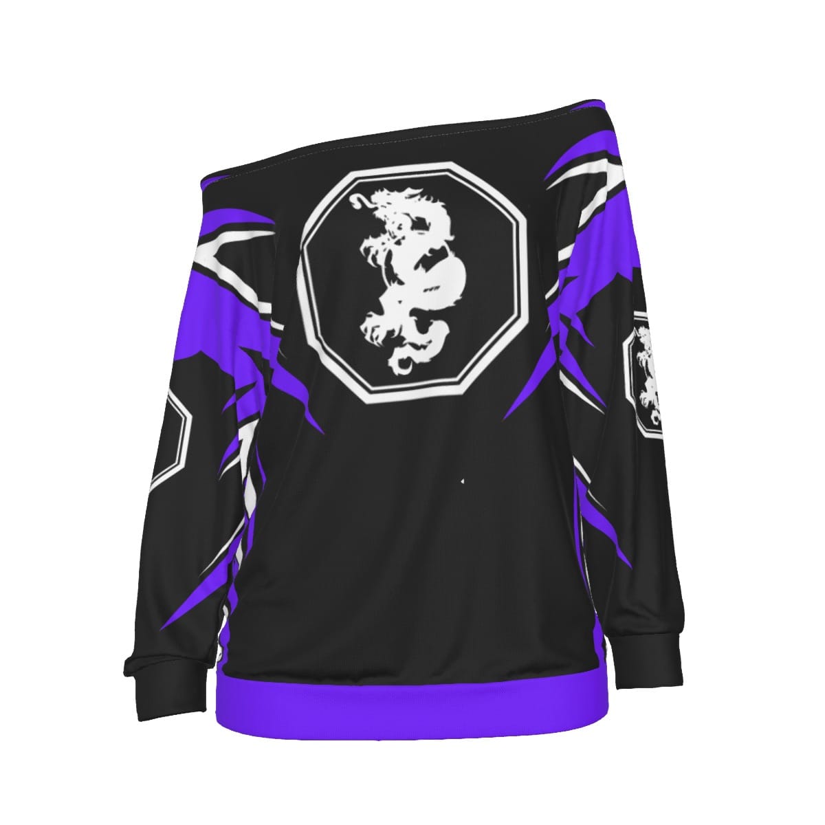 Mangadragon Saber Purple Off-Shoulder Sweatshirt