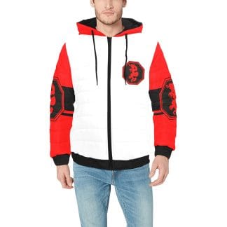 Mangadragon Hooded Padded Jacket Black White And Red