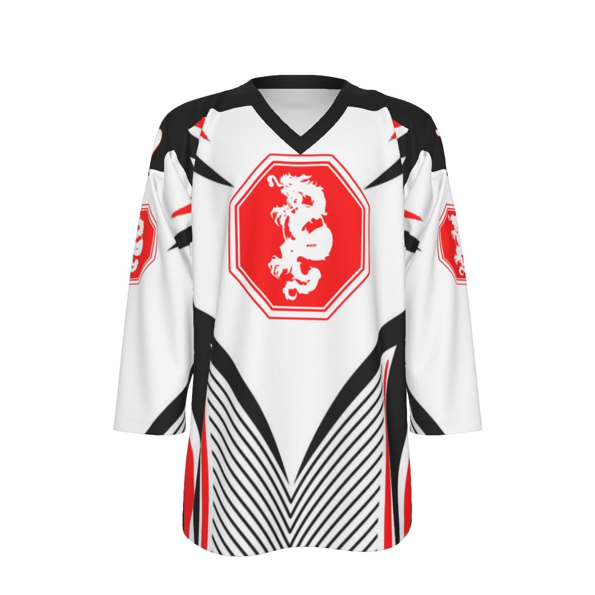 Mangadragon White And Red Bahamut Hockey Jersey