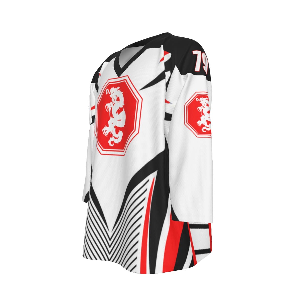 Mangadragon White And Red Bahamut Hockey Jersey - Image 3