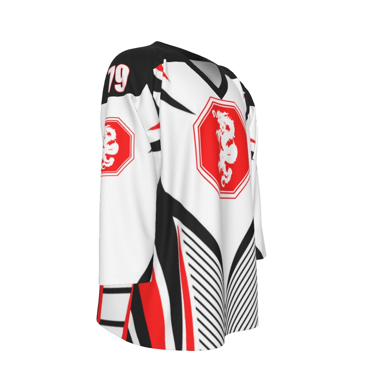 Mangadragon White And Red Bahamut Hockey Jersey - Image 4